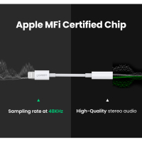 Перехідник Lightning to 3.5 mm 0.1m Headphone Jack Adapter Model US212 white Ugreen (30759) Diawest