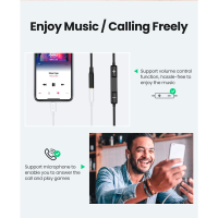 Перехідник Lightning to 3.5 mm 0.1m Headphone Jack Adapter Model US212 white Ugreen (30759) Diawest