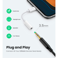Перехідник Lightning to 3.5 mm 0.1m Headphone Jack Adapter Model US212 white Ugreen (30759) Diawest