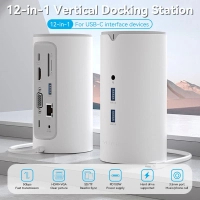 Концентратор Vention USB3.1 Type-C to HDMI/VGA/USB3.0x3/RJ45/SD/TF/TRRS 3.5m/PD/DC100W12-in-1 (TPHWC-EU) Diawest