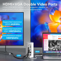 Концентратор Vention USB3.1 Type-C to HDMI/VGA/USB3.0x3/RJ45/SD/TF/TRRS 3.5m/PD/DC100W12-in-1 (TPHWC-EU) Diawest