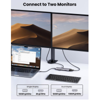 Концентратор Ugreen USB3.1 Type-C to HDMI/VGA/USB 3.0х3/RJ45/SD/TF/PD/35мм TRRS 100W 10-in-1 (15601) Diawest