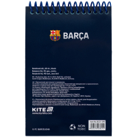Блокнот Kite на спіралі FC Barcelona А6, 48 аркушів, нелінований (BC25-196) Diawest