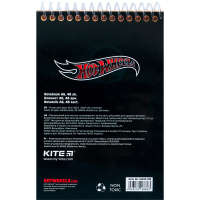 Блокнот Kite на спіралі Hot Wheels А6, 48 аркушів, нелінований (HW24-196) Diawest