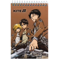 Блокнот Kite на спіралі Attack on Titan А6, 48 аркушів, нелінований (AT25-196) Diawest