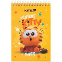 Блокнот Kite на спіралі Garfield А6, 48 аркушів, нелінований (GF25-196) Diawest