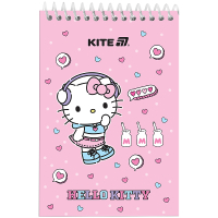 Блокнот Kite на спіралі Hello Kitty А6, 48 аркушів, нелінований (HK25-196-1) Diawest