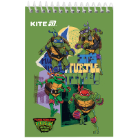 Блокнот Kite на спіралі Ninja Turtles А6, 48 аркушів, нелінований (NT25-196) Diawest