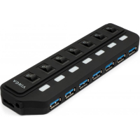 Концентратор Vinga USB3.0 to 7*USB3.0 1m cable with Switch and Power Adapter (VHA3A7B) Diawest