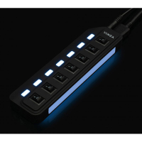 Концентратор Vinga USB3.0 to 7*USB3.0 1m cable with Switch and Power Adapter (VHA3A7B) Diawest