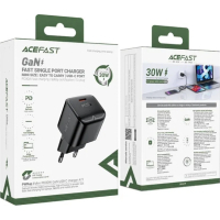 Зарядний пристрій Acefast USB-C 30W Gan A77 mini Fast Charger Black (6974316282662) Diawest