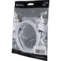 Кабель мультимедійний HDMI to HDMI 1.0m 2.0 white Sandberg (308-97) Diawest