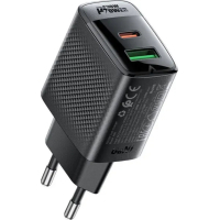 Зарядний пристрій Acefast 2xUSB 30W (USB-C+USB-A) Gan A98 Black (6974316283263) Diawest
