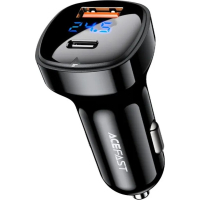 Зарядний пристрій Acefast 2xUSB 66W (USB-C + USB-A) B4 with digital display (6974316280392) Diawest