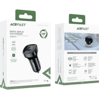 Зарядний пристрій Acefast 2xUSB 66W (USB-C + USB-A) B4 with digital display (6974316280392) Diawest