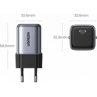 Зарядний пристрій Ugreen 1xUSB 30W (USB-C) Gan PD Nexode Mini + PD cable Grey CD319 (25257) Diawest