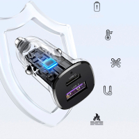 Зарядний пристрій Ugreen 2xUSB 30W (USB-A + USB-C) QC 4.0 Сіра (EC305) (25845) Diawest