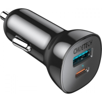 Зарядний пристрій Choetech 2xUSB 38W (USB-C+USB-A) PD 20W+QC3.0 18W black (TC0005-101-BK) Diawest