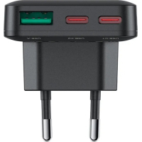 Зарядний пристрій Acefast 3xUSB 65W (2xUSB-C+USB-A) Gan A100 Fast Charger Ultra thin black (6974316283492) Diawest