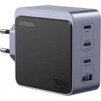 Зарядний пристрій Ugreen 4xUSB 100W (3xUSB-C+USB-A) Gan Nexode Fast Charger Grey X553 (35043) Diawest