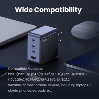 Зарядний пристрій Ugreen 4xUSB 100W (3xUSB-C+USB-A) Gan Nexode Fast Charger Grey X553 (35043) Diawest