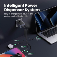 Зарядний пристрій Ugreen 4xUSB 100W (3xUSB-C+USB-A) Gan Nexode Fast Charger Grey X553 (35043) Diawest