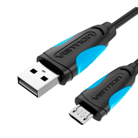 Дата кабель USB 2.0 AM to Micro 5P 2.0m Black Vention (VAS-A08-B200) Diawest