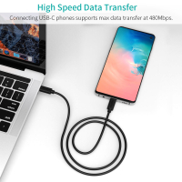 Дата кабель Кабель USB 2.0 Type-C M-M, 0.5 м,чорний Choetech Choetech (CC0001-V4-PE) Diawest