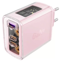 Зарядний пристрій Acefast 3xUSB 65W (2xUSB-C+USB-A) Gan A45 Fast Charger Cherry blossom (6974316282082) Diawest