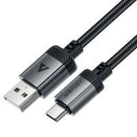 Дата кабель USB 2.0 AM to Type-C 1.2m 3.0A (18W) C20-04 aluminum alloy Black Acefast (6974316283782) Diawest