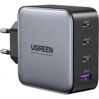 Зарядний пристрій Ugreen 4xUSB 100W (3xUSB-C+USB-A) Gan Tech Fast GAN Charger black CD226 (40747) Diawest