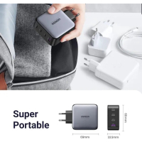 Зарядний пристрій Ugreen 4xUSB 100W (3xUSB-C+USB-A) Gan Tech Fast GAN Charger black CD226 (40747) Diawest
