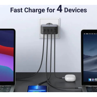 Зарядний пристрій Ugreen 4xUSB 100W (3xUSB-C+USB-A) Gan Tech Fast GAN Charger black CD226 (40747) Diawest
