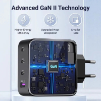 Зарядний пристрій Ugreen 4xUSB 100W (3xUSB-C+USB-A) Gan Tech Fast GAN Charger black CD226 (40747) Diawest