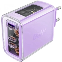 Зарядний пристрій Acefast 3xUSB 65W (2xUSB-C+USB-A) Gan A45 Fast Charger Purple alfalfa (6974316282075) Diawest
