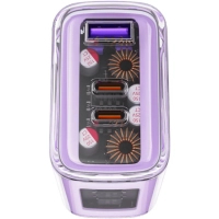 Зарядний пристрій Acefast 3xUSB 65W (2xUSB-C+USB-A) Gan A45 Fast Charger Purple alfalfa (6974316282075) Diawest
