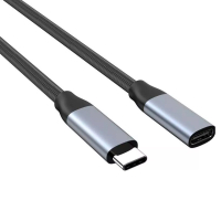 Дата кабель USB-C 3.1 AM/AF 2.0m 10Gbps 100W nylon braid Choetech (XCC-1039-CA-GY) Diawest