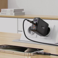 Зарядний пристрій Acefast 4xUSB 45W (2xUSB-C+2xUSB-A) Gan A61 Fast Charger Black (6974316282754) Diawest