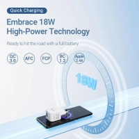 Зарядний пристрій Vention 1xUSB 18W QC3.0 White (FEKW0-EU) Diawest