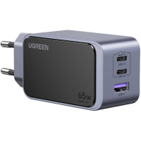 Зарядний пристрій Ugreen 3xUSB 65W (2xUSB-C+USB-A) Gan Nexode Fast Charger Grey X553 (35042) Diawest