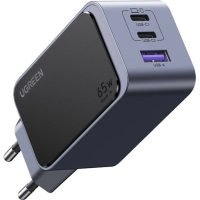 Зарядний пристрій Ugreen 3xUSB 65W (2xUSB-C+USB-A) Gan Nexode Fast Charger Grey X553 (35042) Diawest