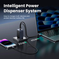 Зарядний пристрій Ugreen 3xUSB 65W (2xUSB-C+USB-A) Gan Nexode Fast Charger Grey X553 (35042) Diawest
