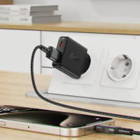 Зарядний пристрій Acefast 2xUSB 30W (USB-C+USB-A) Gan A69 ultra-thin Fast Charger Black (6974316282709) Diawest