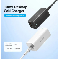 Зарядний пристрій Vention 4xUSB 100W (2xUSB-C+2xUSB-A) PD3.0/QC 3.0/GaN White (FBSWG-EU) Diawest