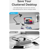 Зарядний пристрій Vention 4xUSB 100W (2xUSB-C+2xUSB-A) PD3.0/QC 3.0/GaN White (FBSWG-EU) Diawest