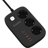 Мережевий фільтр живлення ColorWay CW-CHE34PDB 3 роз/4USB GaN3 Pro (CW-CHE34PDB) Diawest