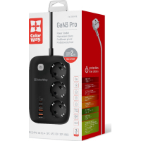 Мережевий фільтр живлення ColorWay CW-CHE34PDB 3 роз/4USB GaN3 Pro (CW-CHE34PDB) Diawest