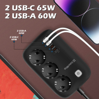 Мережевий фільтр живлення ColorWay CW-CHE34PDB 3 роз/4USB GaN3 Pro (CW-CHE34PDB) Diawest