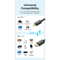 Кабель мультимедійний HDMI to HDMI Micro 3.0m V2.0 4K 60Hz18Gbps HDR Dolby Vention (AGIBI) Diawest