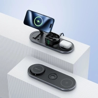 Зарядний пристрій Acefast Wireless QI 3in1 15W E19 Qi2 (6974316283096) Diawest